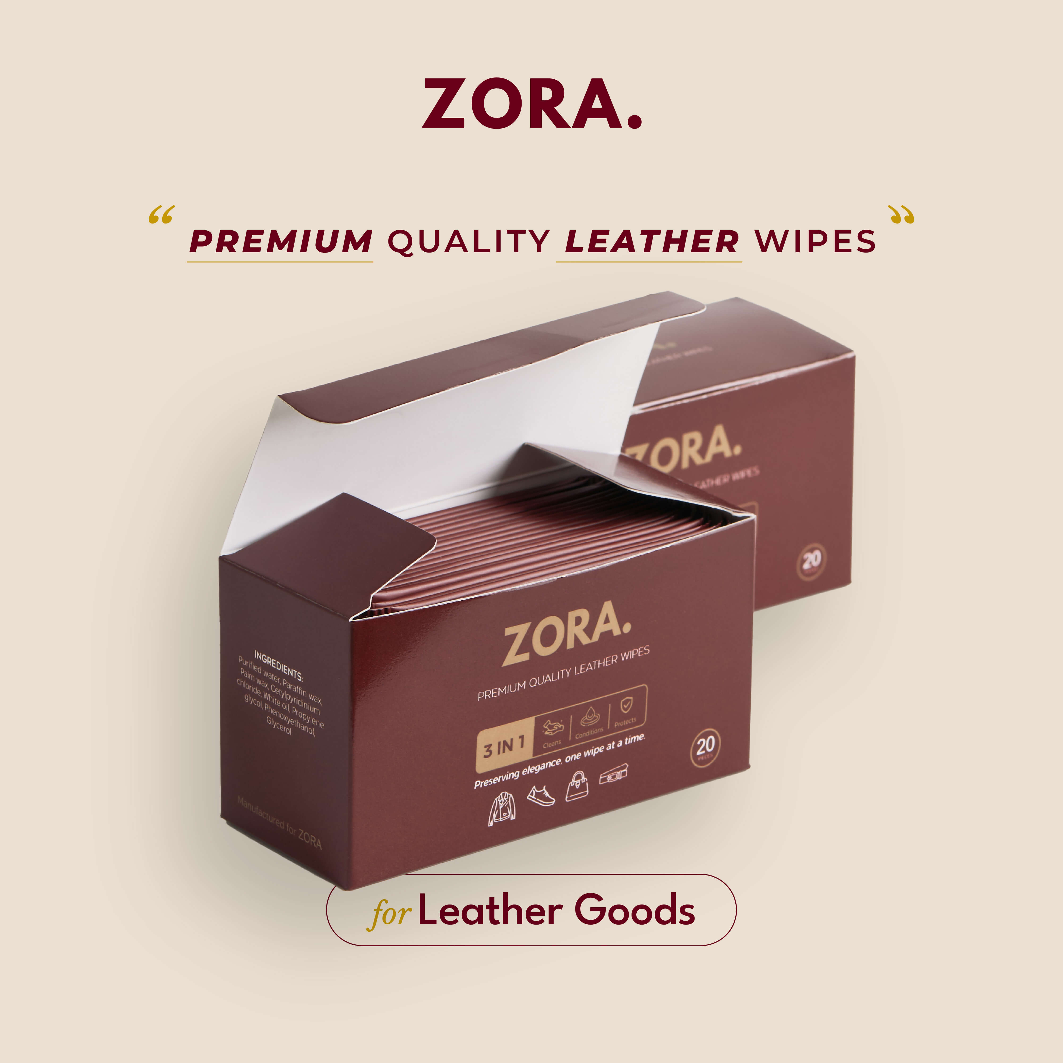 ZORA Premium Leather Wipes